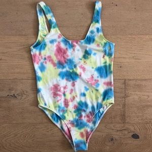 colorful tie dye bodysuit NWOT